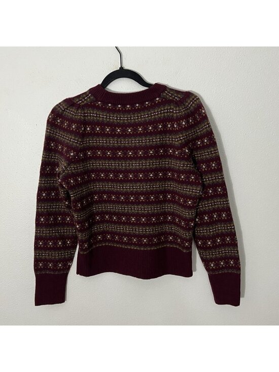 FAHERTY Women’s Highland Fair Isle Sweater Merino Wool Blend Size Small - Picture 7 of 15